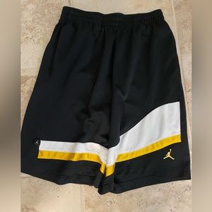 Black yellow and white Jordan shorts